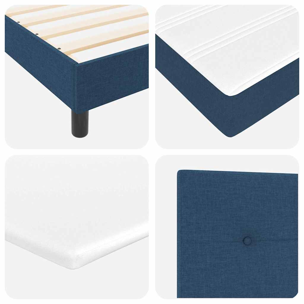 Letto a molle con testiera Blu 120 x 200 cm Tessuto | homemem39