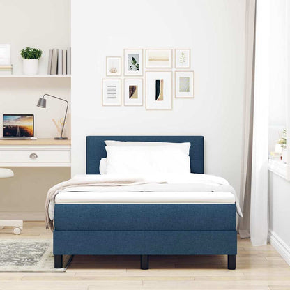 Letto a molle con testiera Blu 120 x 200 cm Tessuto