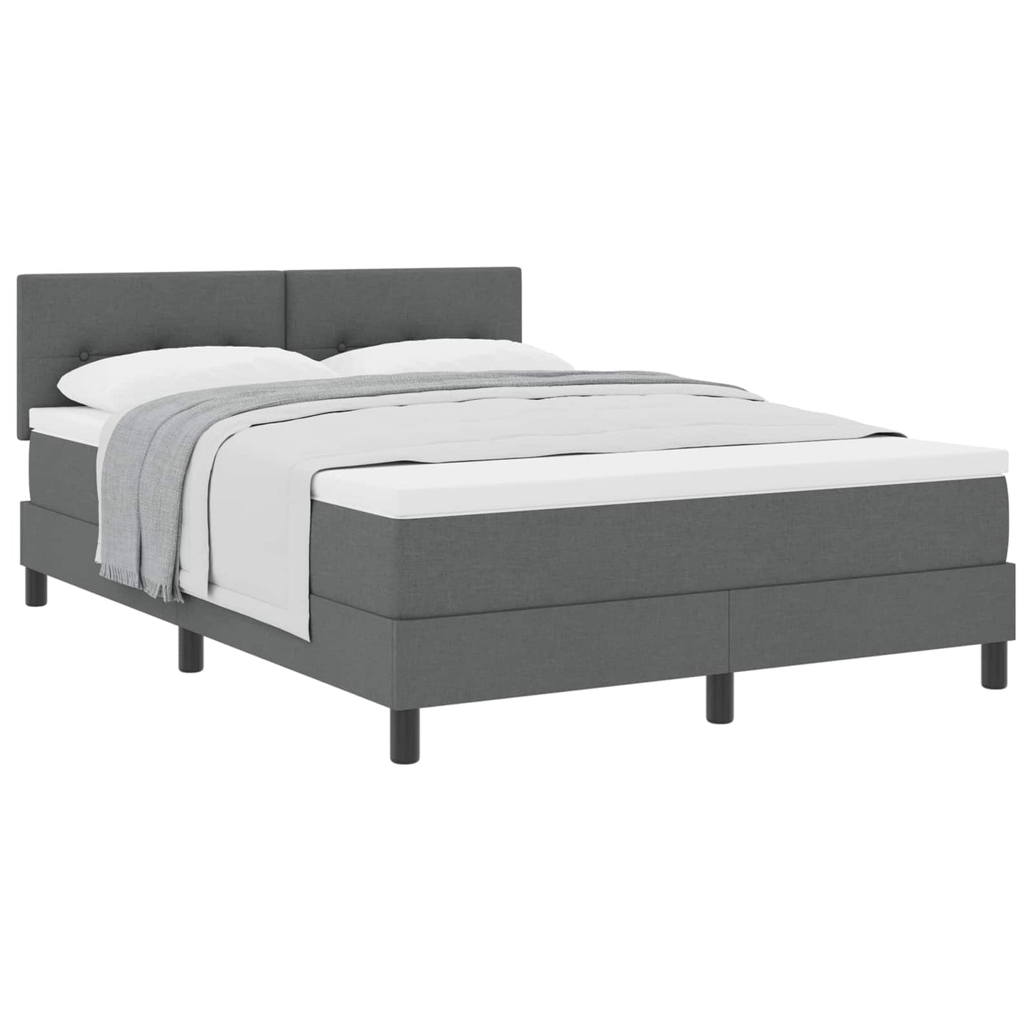 Letto a molle con testiera Grigio scuro 140 x 190 cm Tessuto | homemem39