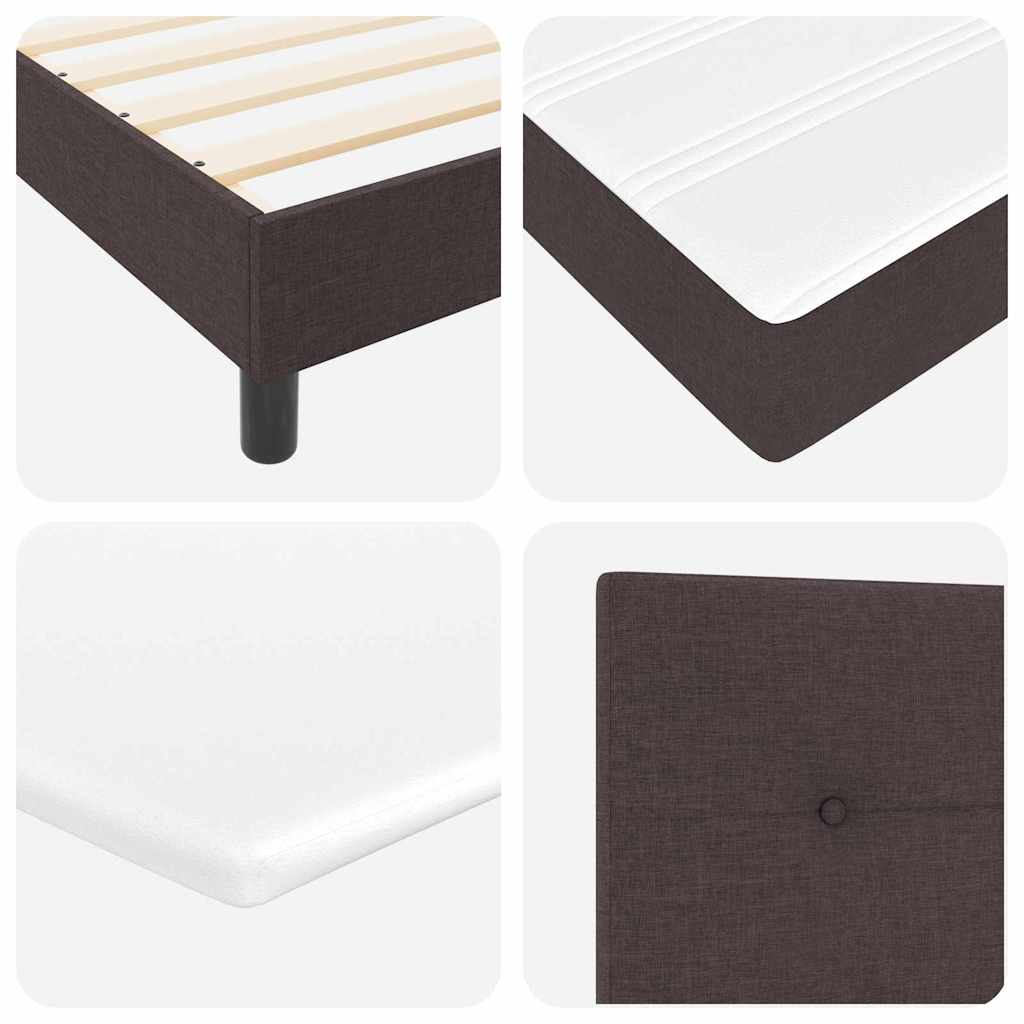 Letto a molle con testiera Marrone Scuro 140 x 190 cm Tessuto | homemem39