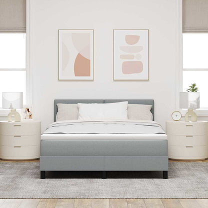 Letto a molle con testiera Grigio chiaro 140 x 200 cm Tessuto | homemem39