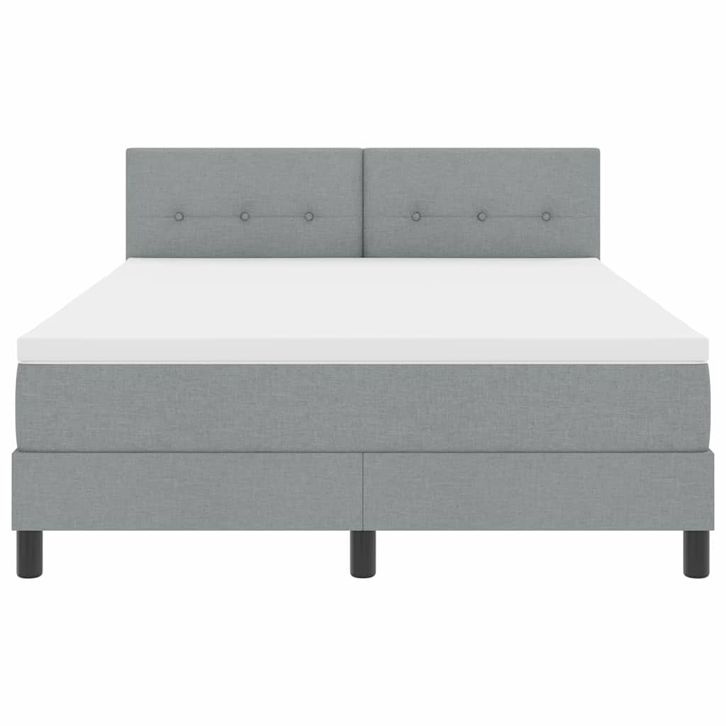 Letto a molle con testiera Grigio chiaro 140 x 200 cm Tessuto | homemem39
