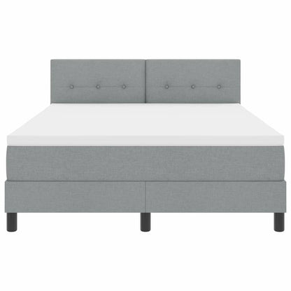 Letto a molle con testiera Grigio chiaro 140 x 200 cm Tessuto | homemem39