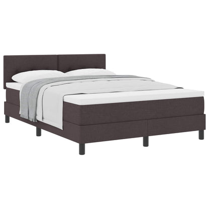 Letto a molle con testiera Marrone Scuro 140 x 200 cm Tessuto | homemem39