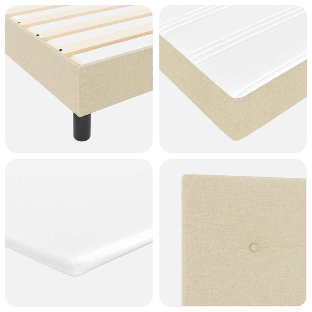 Letto a molle con testiera Crema 140 x 200 cm Tessuto | homemem39