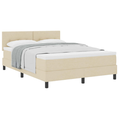 Letto a molle con testiera Crema 140 x 200 cm Tessuto | homemem39