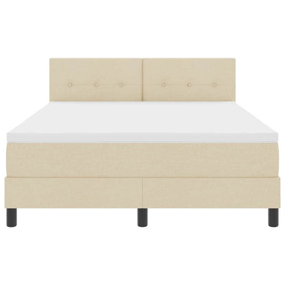 Letto a molle con testiera Crema 140 x 200 cm Tessuto | homemem39