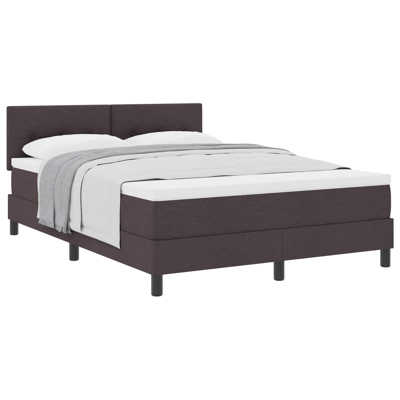 Letto a molle con testiera Marrone Scuro 160 x 200 cm Tessuto | homemem39