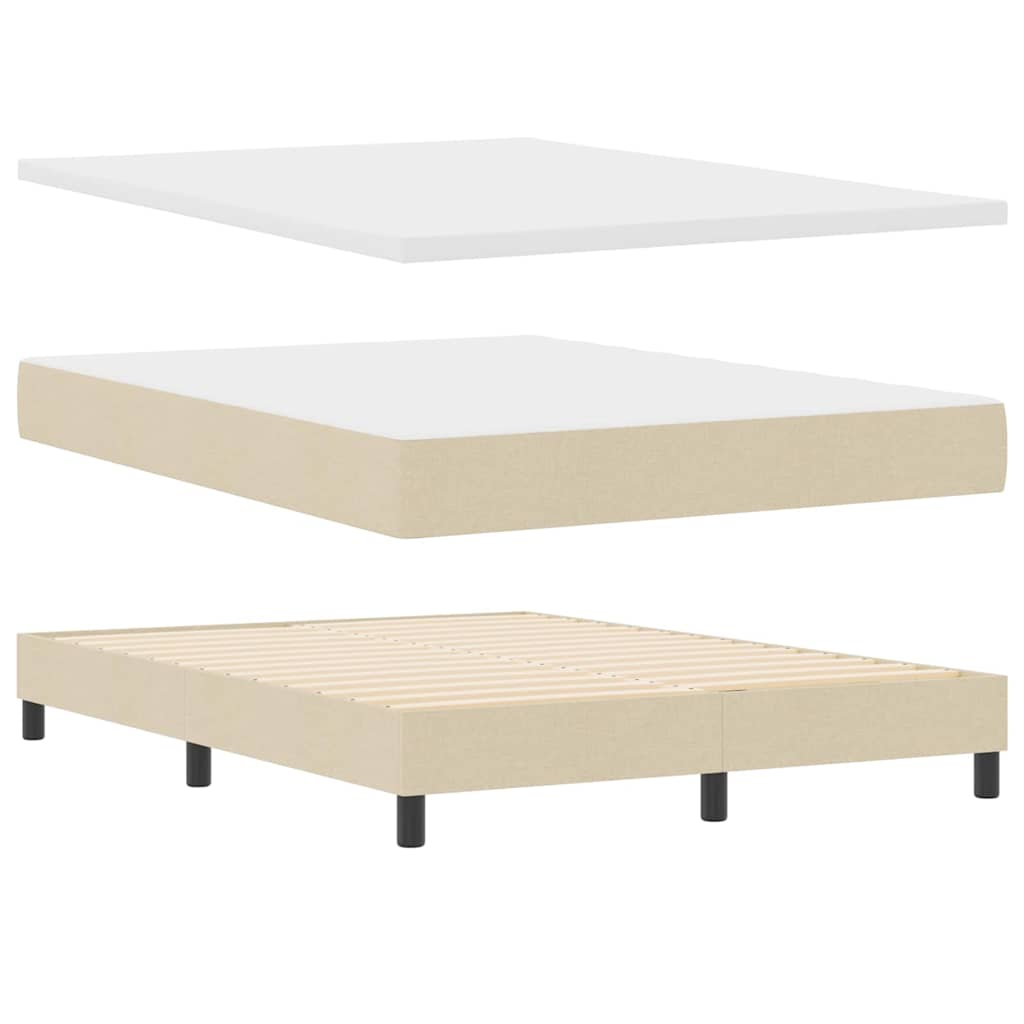 Letto a molle con testiera Crema 160 x 200 cm Tessuto | homemem39