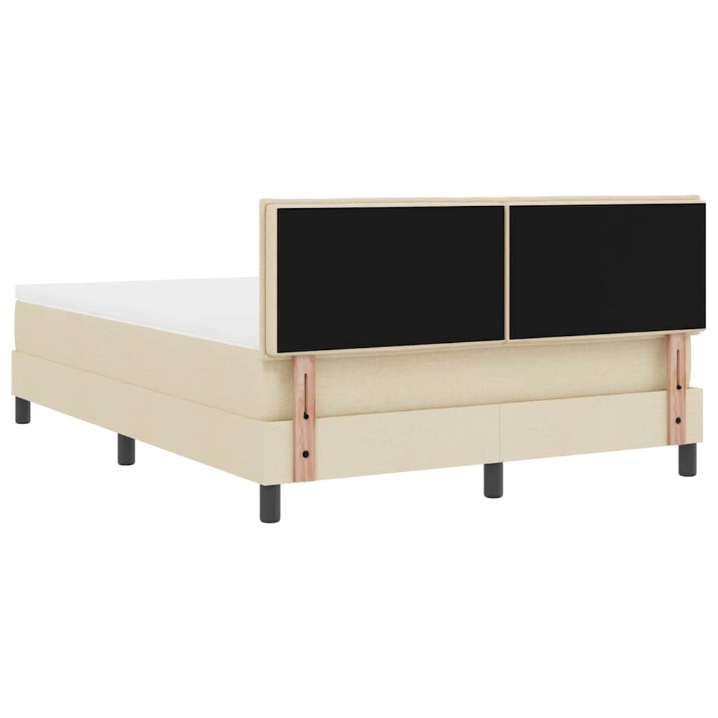 Letto a molle con testiera Crema 160 x 200 cm Tessuto | homemem39