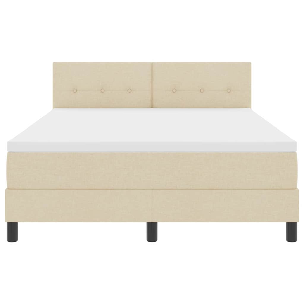 Letto a molle con testiera Crema 160 x 200 cm Tessuto | homemem39