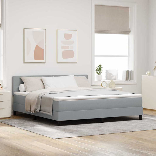 Letto a molle con testiera Grigio chiaro 180 x 200 cm Tessuto | homemem39