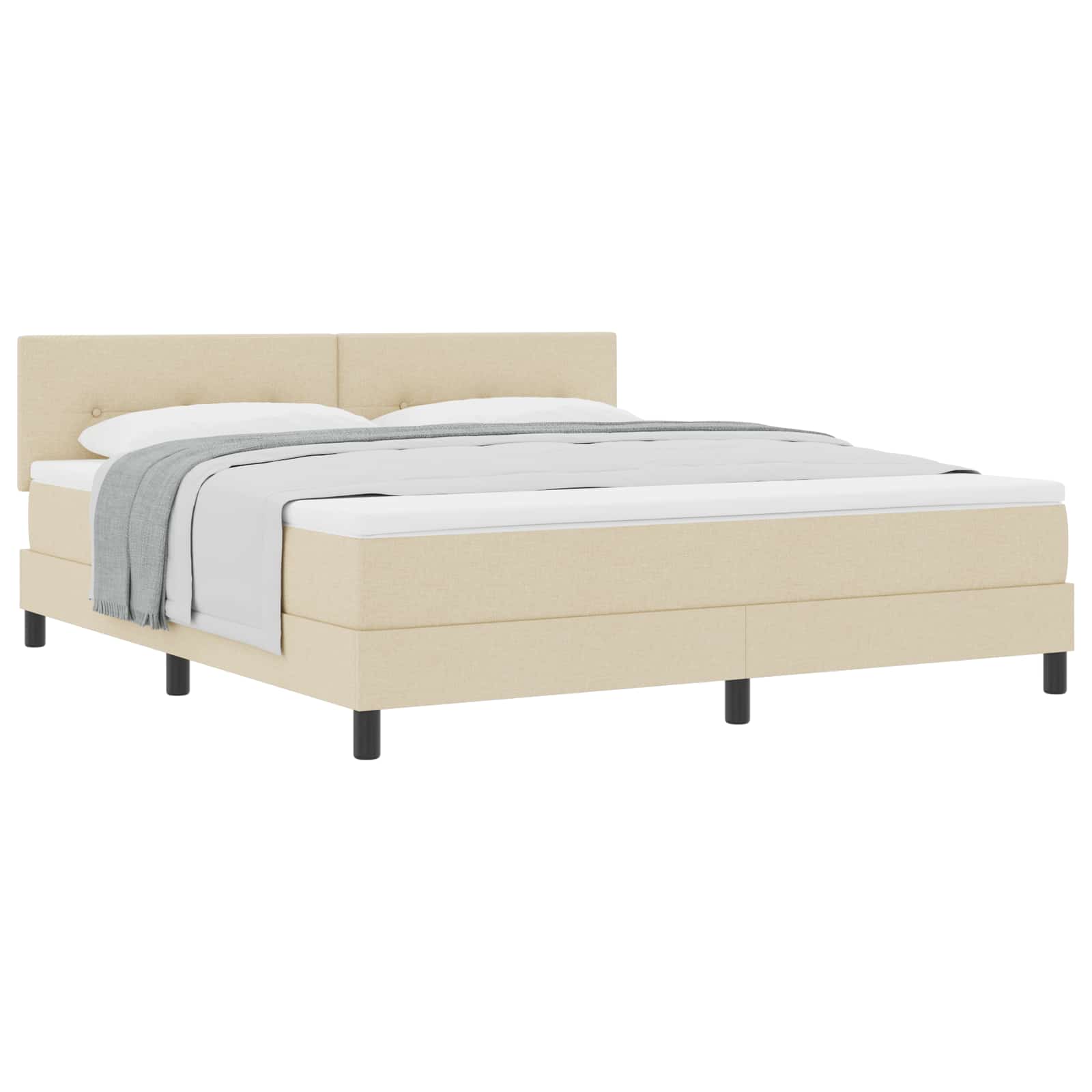 Letto a molle con testiera Crema 180 x 200 cm Tessuto | homemem39