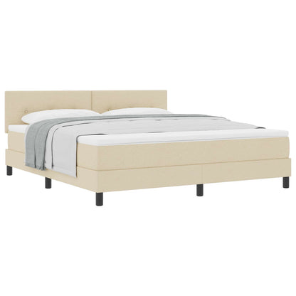 Letto a molle con testiera Crema 180 x 200 cm Tessuto | homemem39