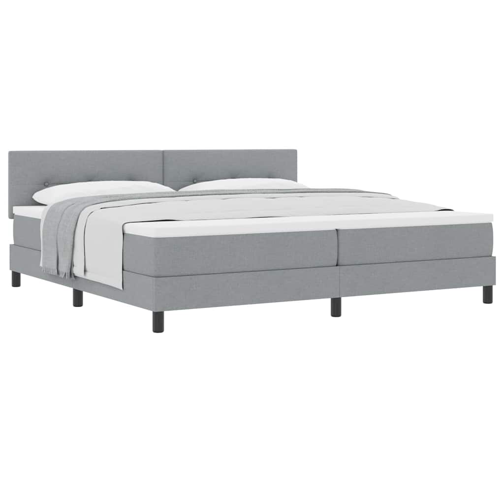 Letto box spring con materasso Grigio chiaro 200 x 200 cm
