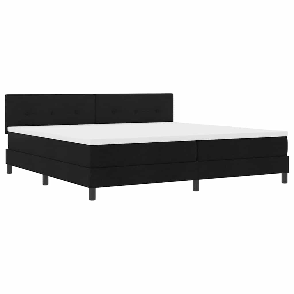 Letto box spring con materasso Nero 200 x 200 cm Tessuto