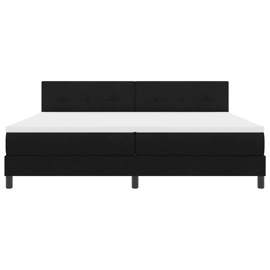 Letto box spring con materasso Nero 200 x 200 cm Tessuto