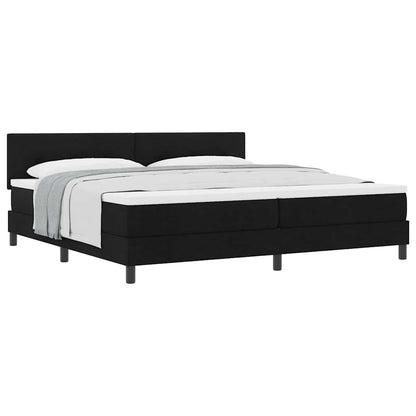 Letto box spring con materasso Nero 200 x 200 cm Tessuto