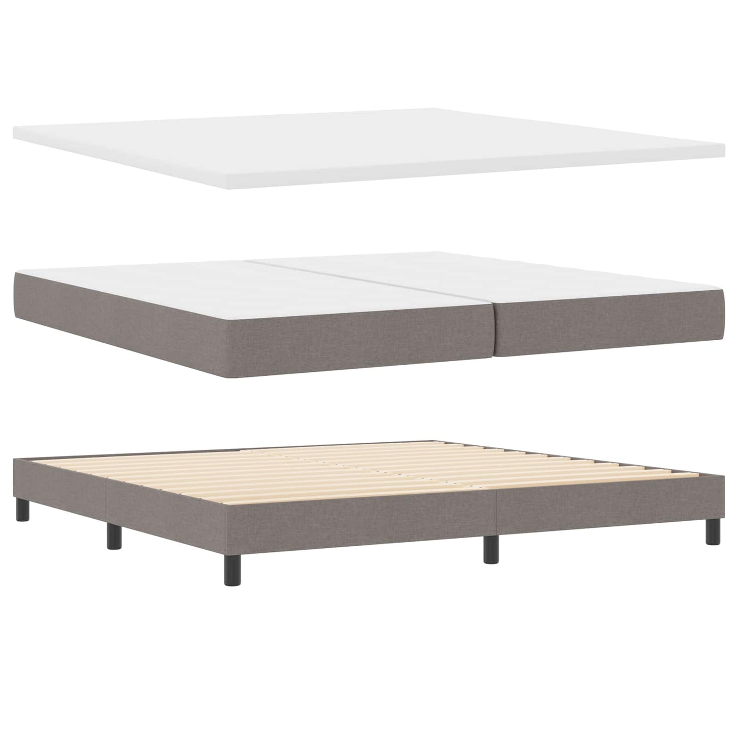 Letto a molle con testiera Talpa 200 x 200 cm Tessuto | homemem39