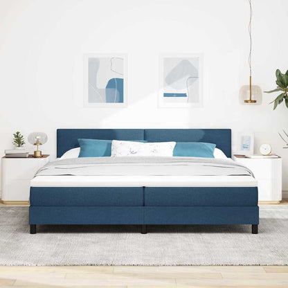 Letto a molle con testiera Blu 200 x 200 cm Tessuto | homemem39