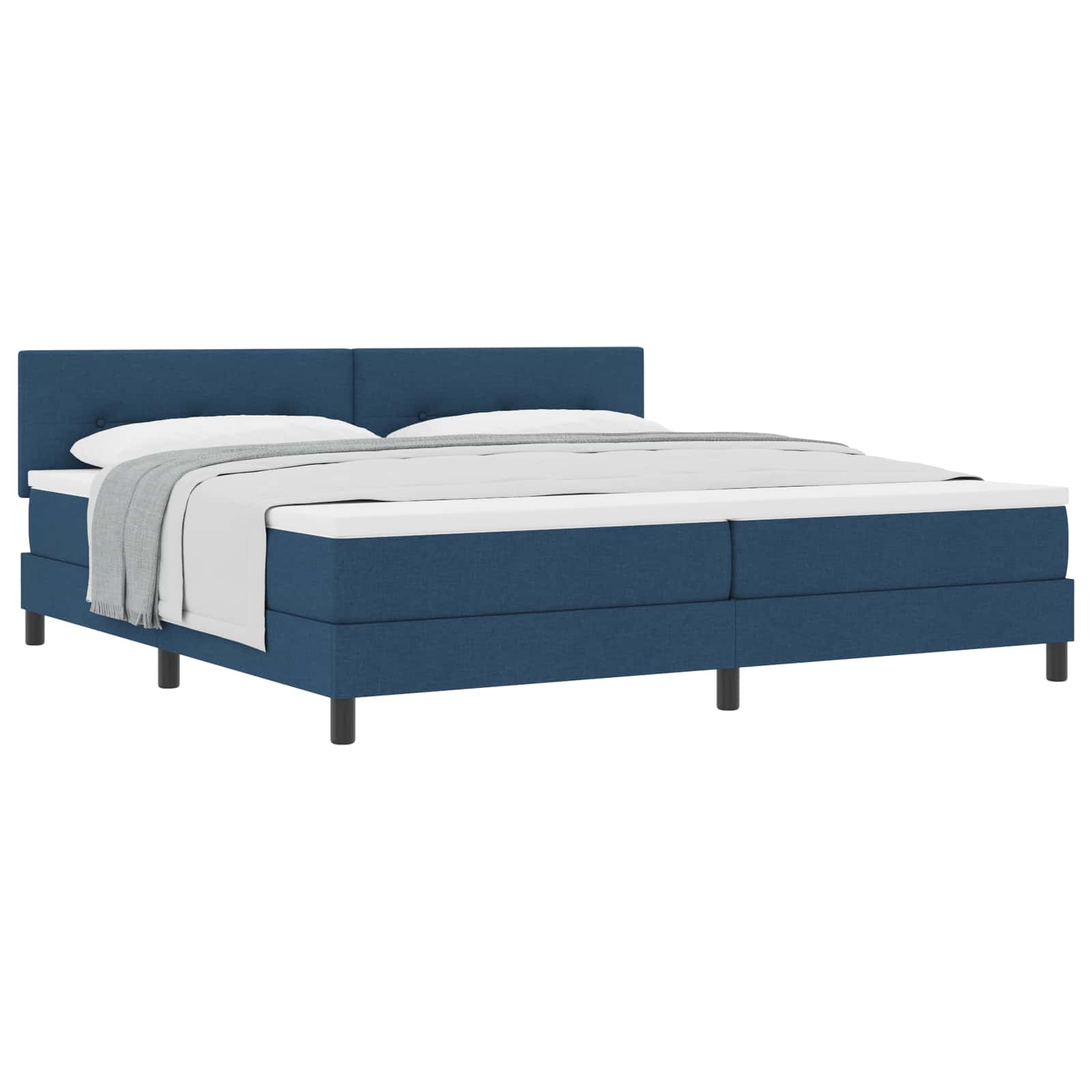 Letto a molle con testiera Blu 200 x 200 cm Tessuto | homemem39