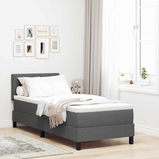 Letto a molle con testiera Grigio scuro 80 x 200 cm Tessuto | homemem39