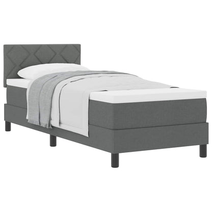 Letto a molle con testiera Grigio scuro 80 x 200 cm Tessuto | homemem39
