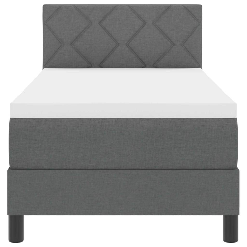 Letto a molle con testiera Grigio scuro 80 x 200 cm Tessuto | homemem39