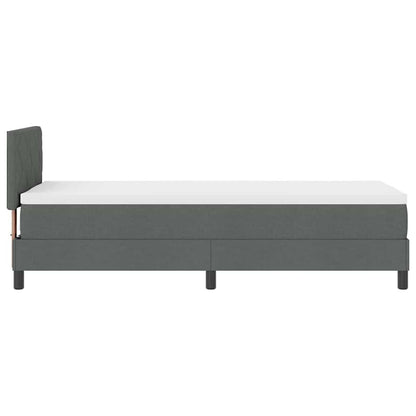 Letto a molle con testiera Grigio scuro 80 x 200 cm Tessuto | homemem39