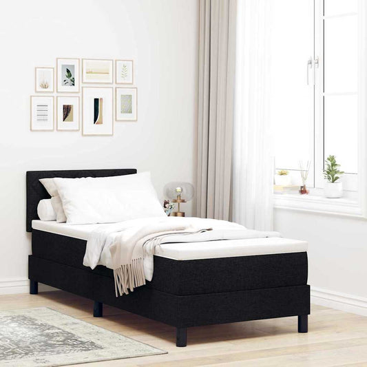 Letto a molle con testiera Nero 80 x 200 cm Tessuto | homemem39