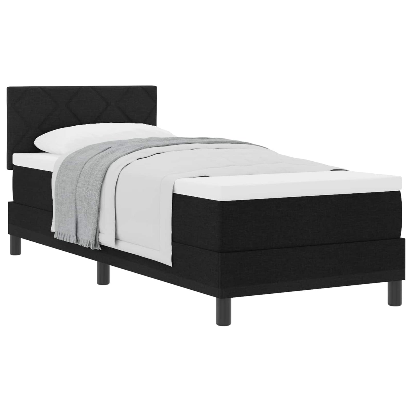 Letto a molle con testiera Nero 80 x 200 cm Tessuto | homemem39