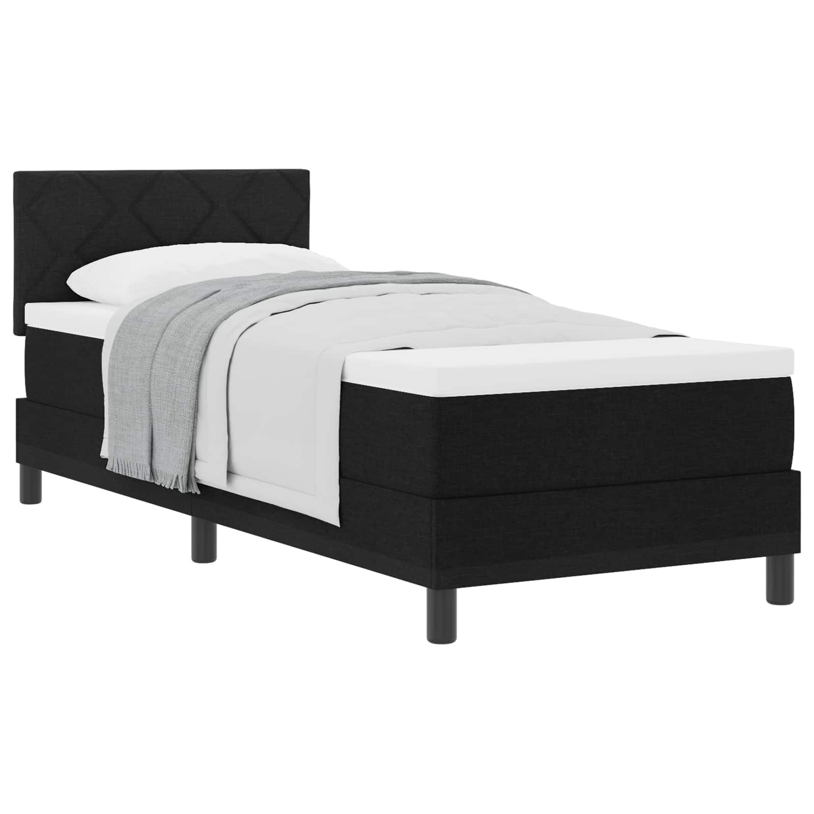 Letto a molle con testiera Nero 80 x 200 cm Tessuto | homemem39