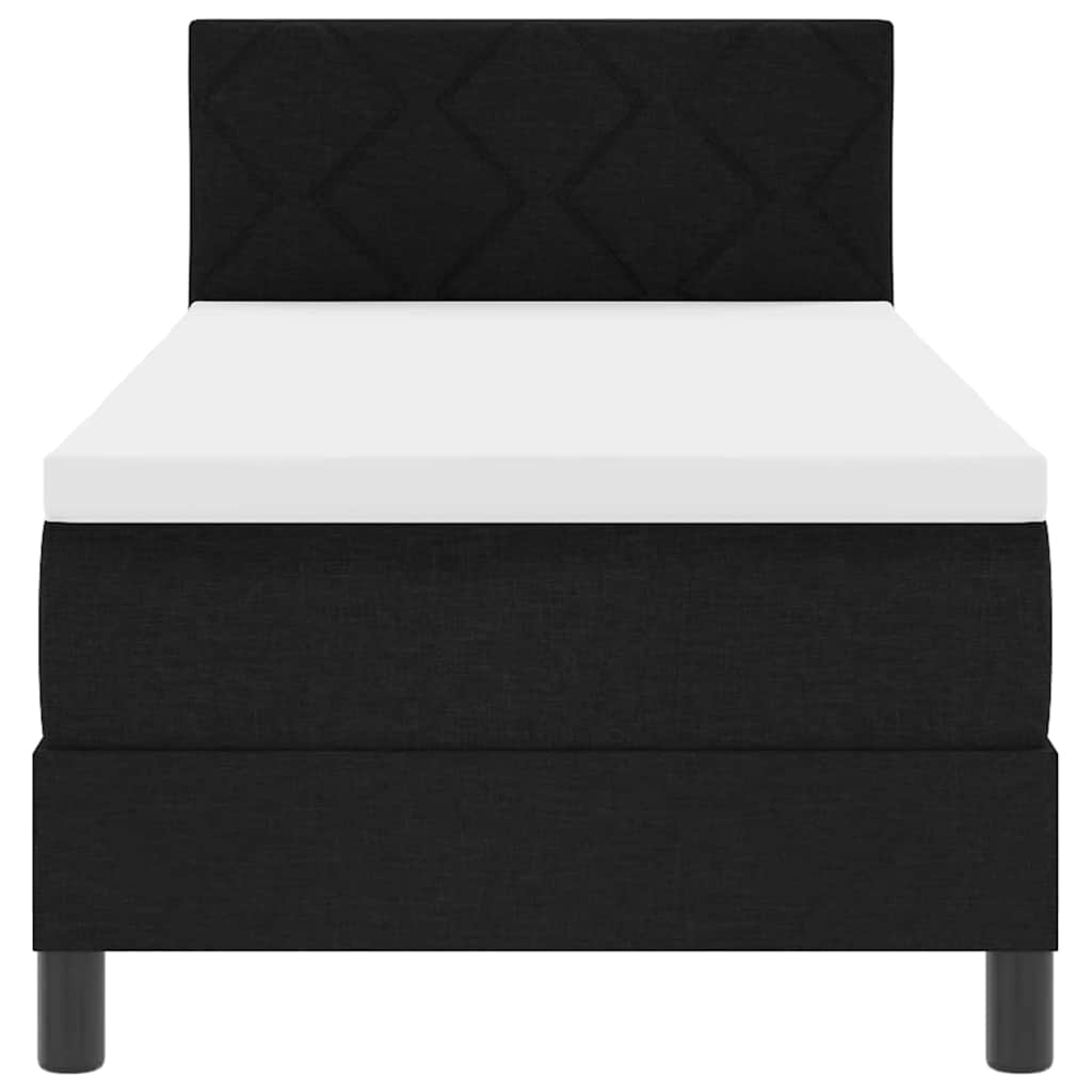 Letto a molle con testiera Nero 80 x 200 cm Tessuto | homemem39