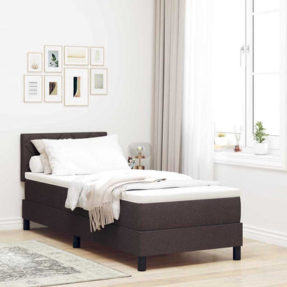 Letto box spring con materasso Marrone Scuro 80 x 200 cm