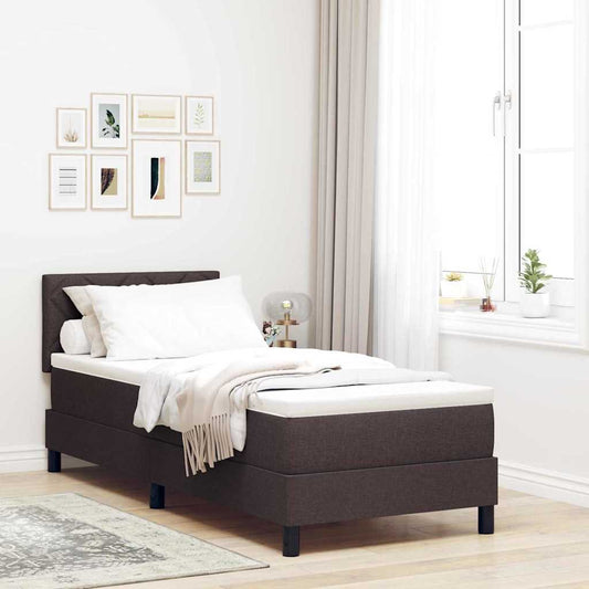 Letto box spring con materasso Marrone Scuro 80 x 200 cm