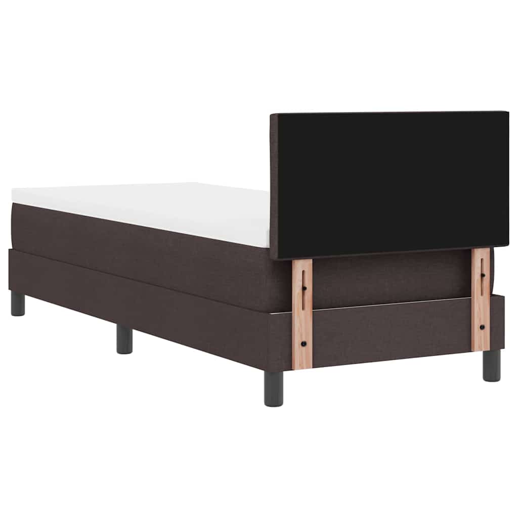 Letto box spring con materasso Marrone Scuro 80 x 200 cm