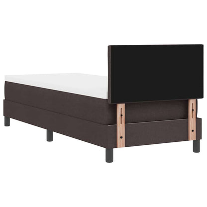 Letto box spring con materasso Marrone Scuro 80 x 200 cm