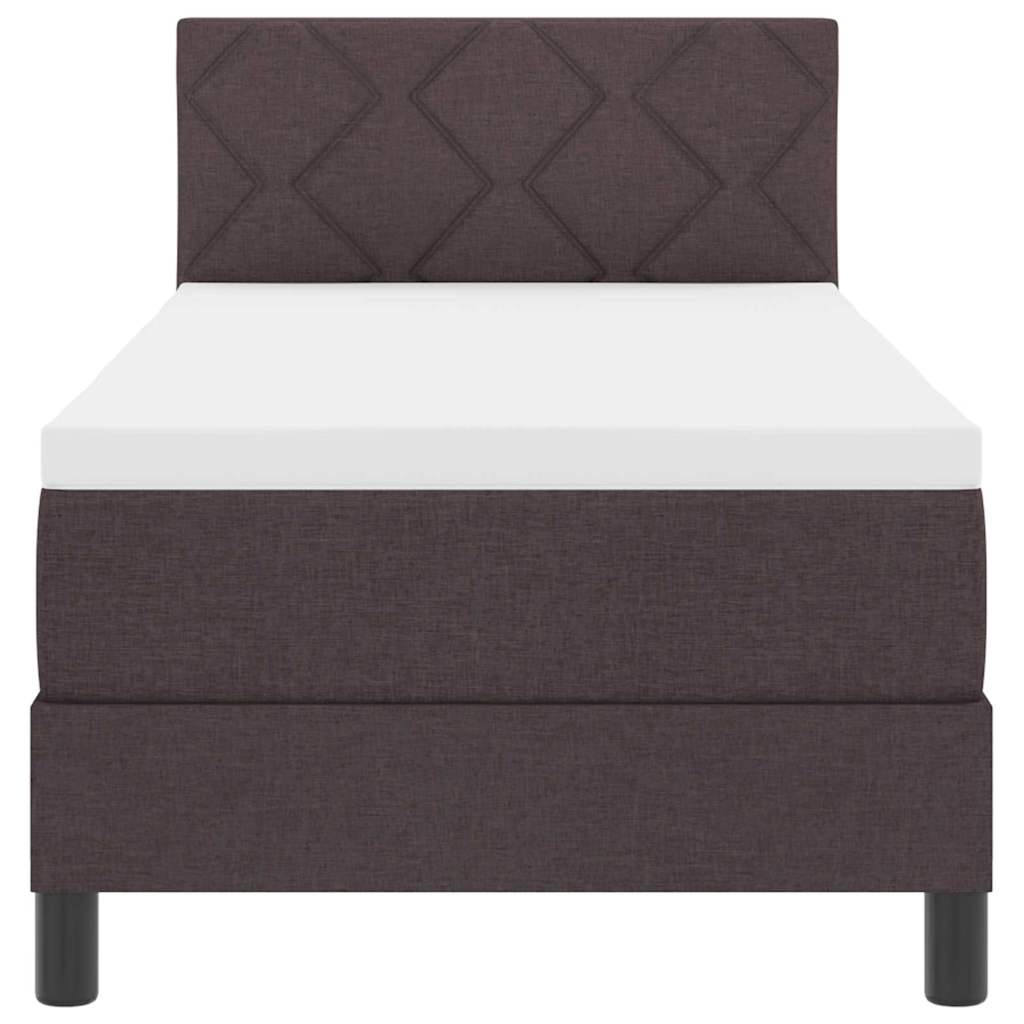 Letto box spring con materasso Marrone Scuro 80 x 200 cm