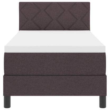 Letto box spring con materasso Marrone Scuro 80 x 200 cm