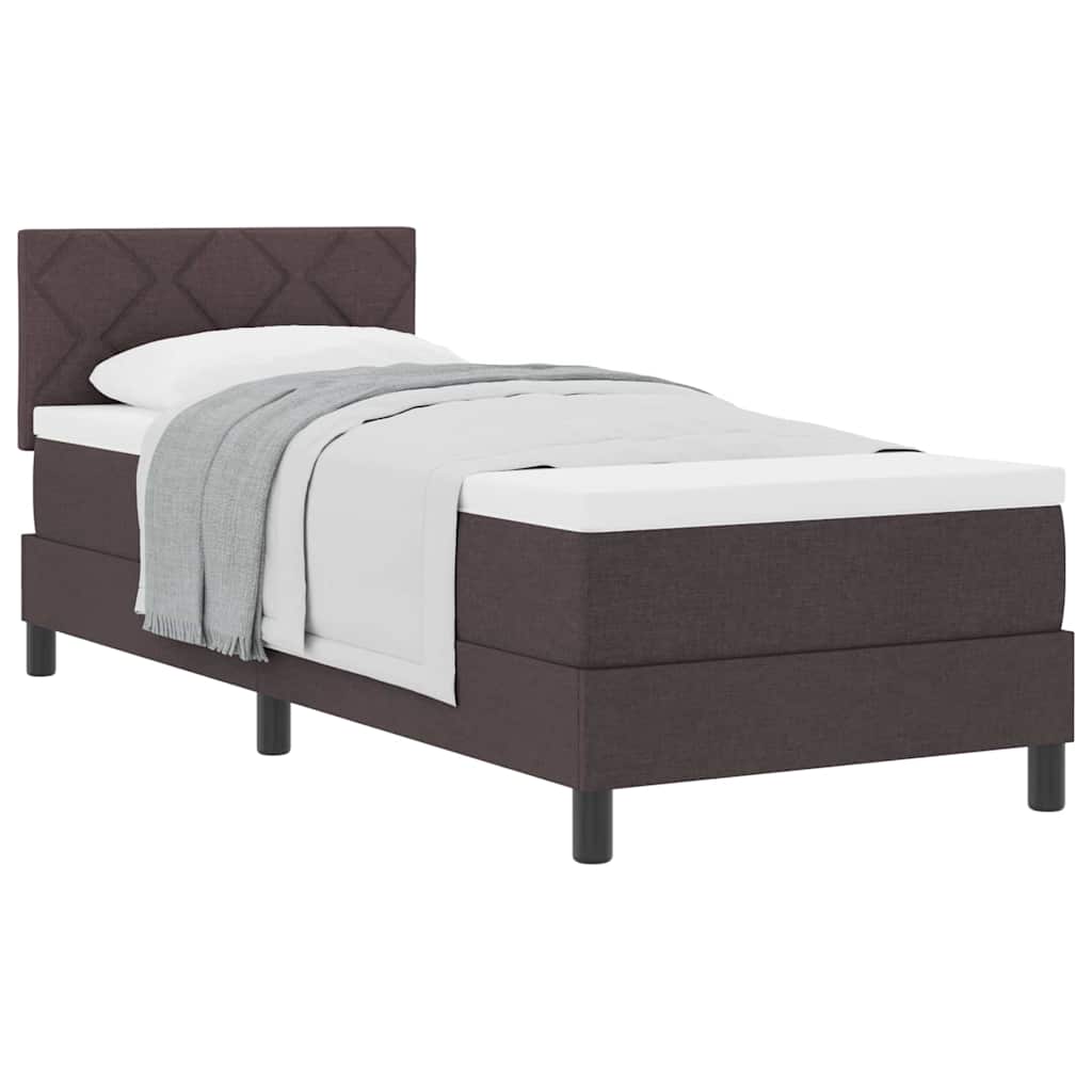Letto box spring con materasso Marrone Scuro 80 x 200 cm