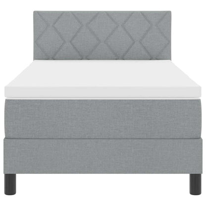Letto a molle con testiera Grigio chiaro 90 x 190 cm Tessuto | homemem39
