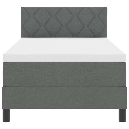 Letto box spring con materasso Grigio scuro 90 x 190 cm Tessuto