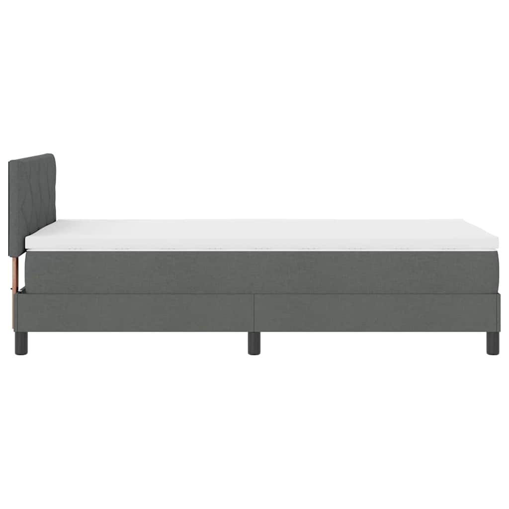 Letto box spring con materasso Grigio scuro 90 x 190 cm Tessuto