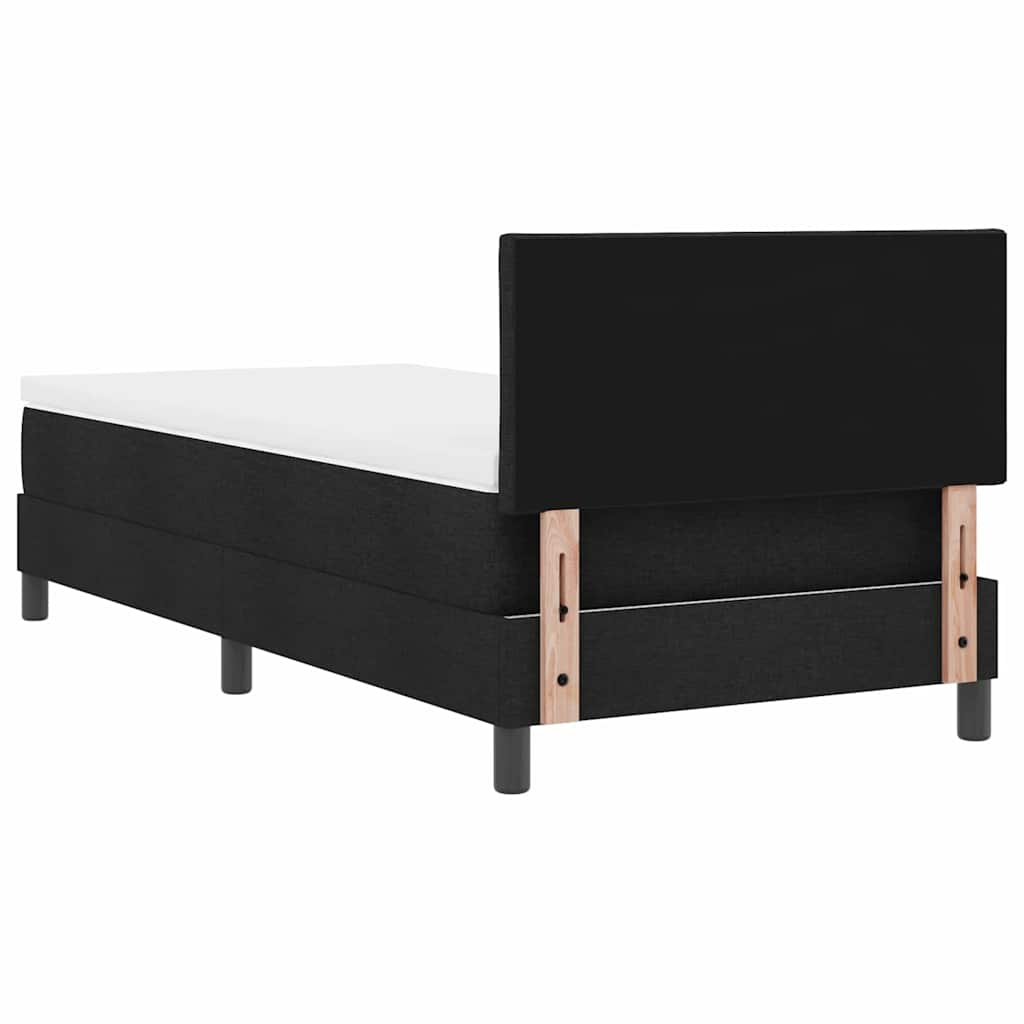 Letto box spring con materasso Nero 90 x 190 cm Tessuto