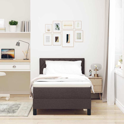 Letto a molle con testiera Marrone Scuro 90 x 190 cm Tessuto | homemem39