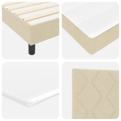 Letto box spring con materasso Crema 90 x 190 cm Tessuto