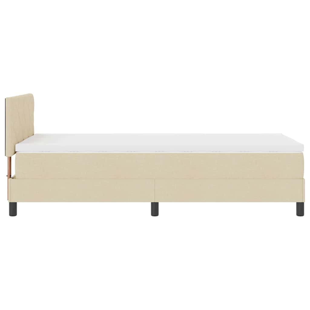 Letto box spring con materasso Crema 90 x 190 cm Tessuto