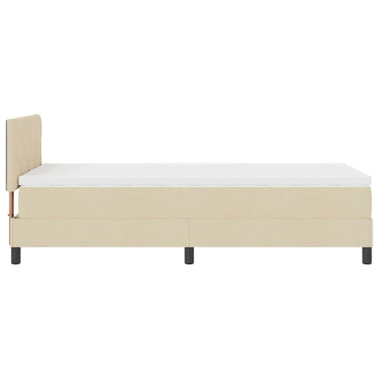 Letto box spring con materasso Crema 90 x 190 cm Tessuto