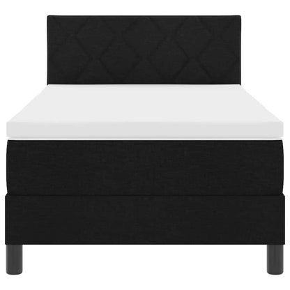 Letto a molle con testiera Nero 90 x 200 cm Tessuto | homemem39