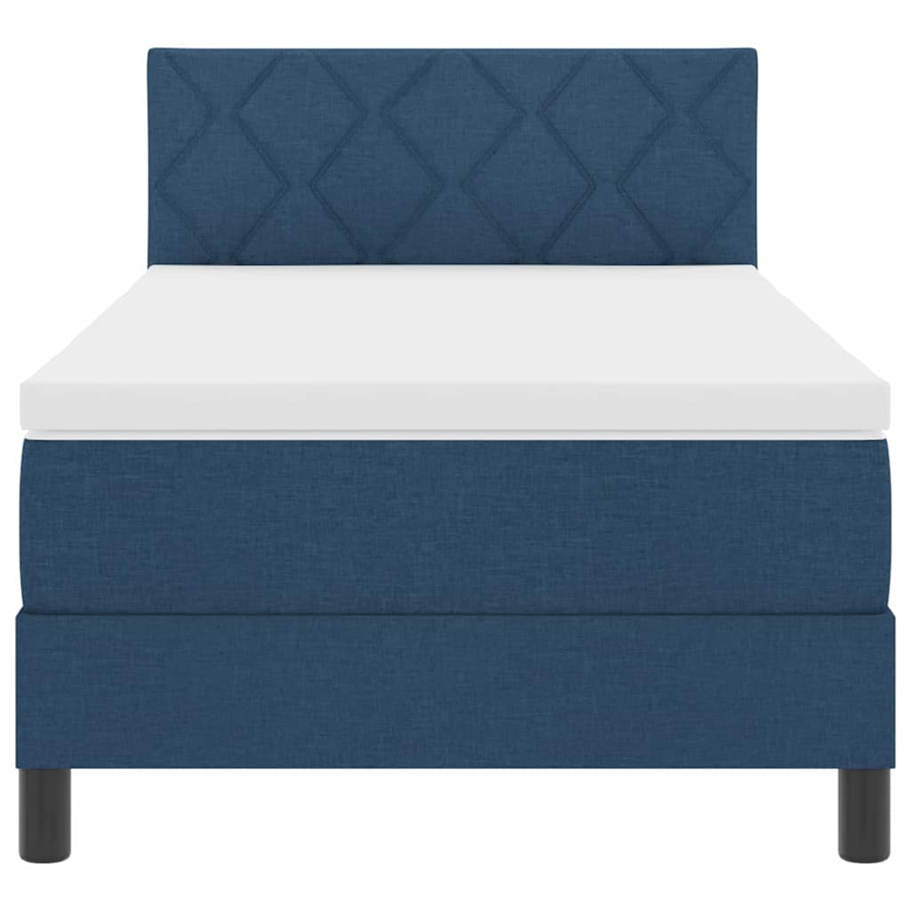 Letto a molle con testiera Blu 90 x 200 cm Tessuto | homemem39